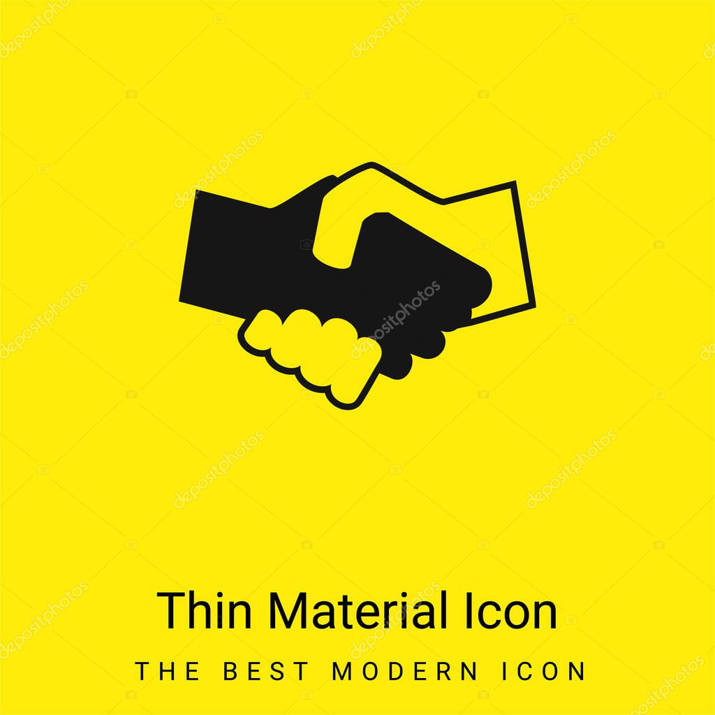 Black And White Shaking Hands minimal bright yellow material icon