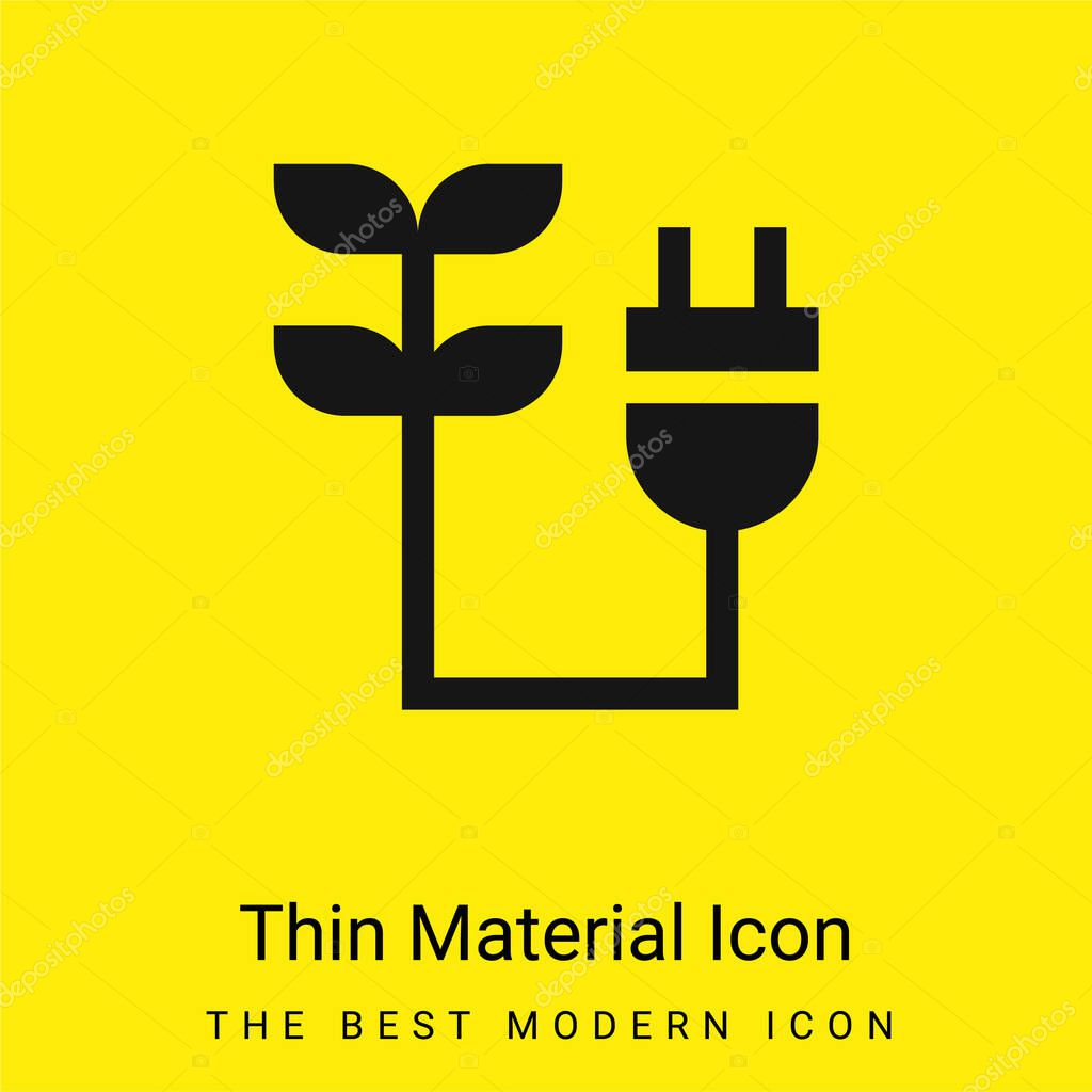 Bioenergy minimal bright yellow material icon