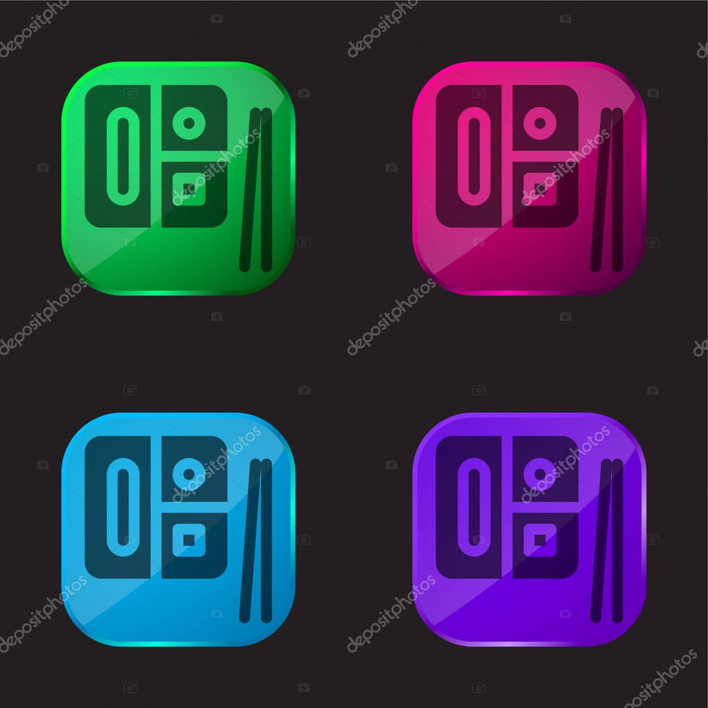 Bento four color glass button icon