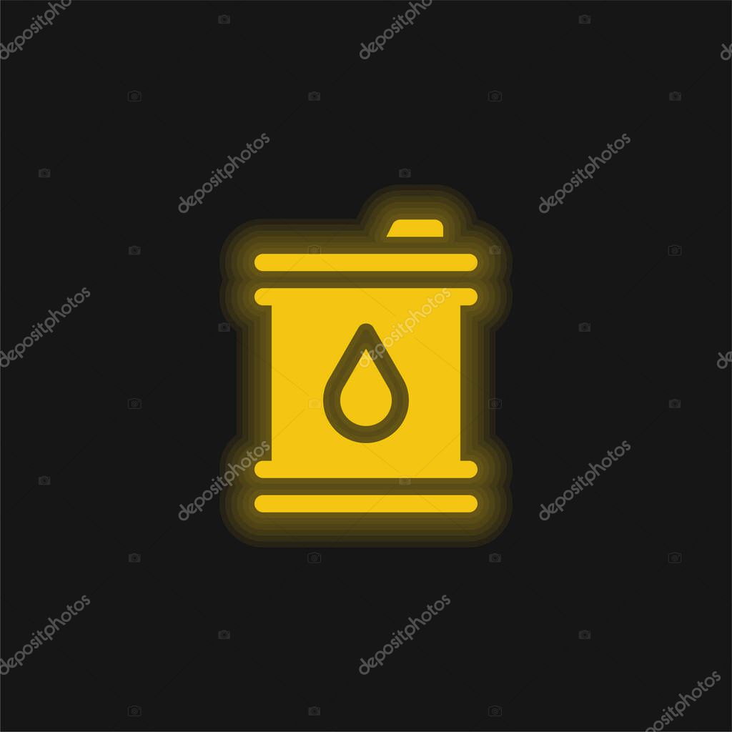 Barrel yellow glowing neon icon