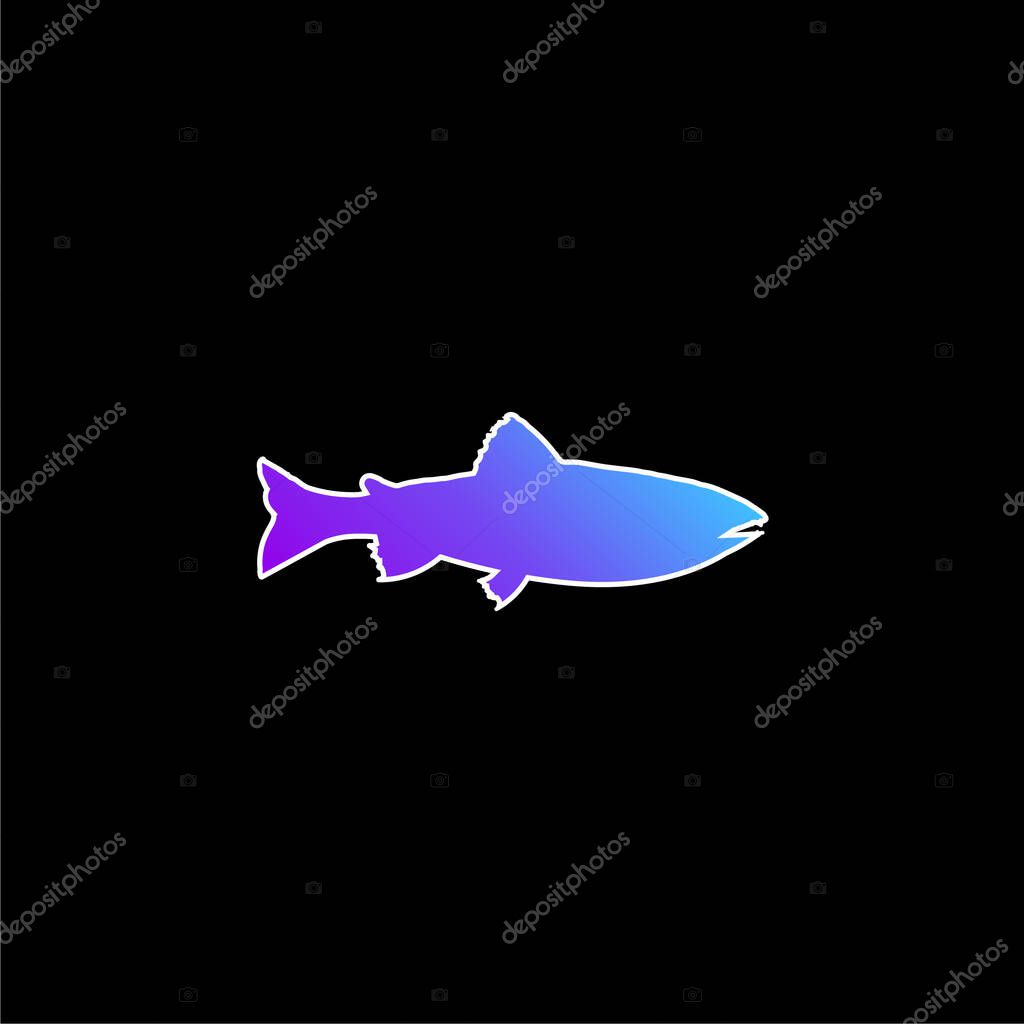 Amago Fish Shape blue gradient vector icon