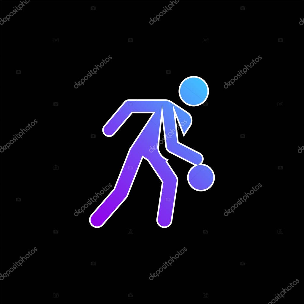 Basketball Player blue gradient vector icon