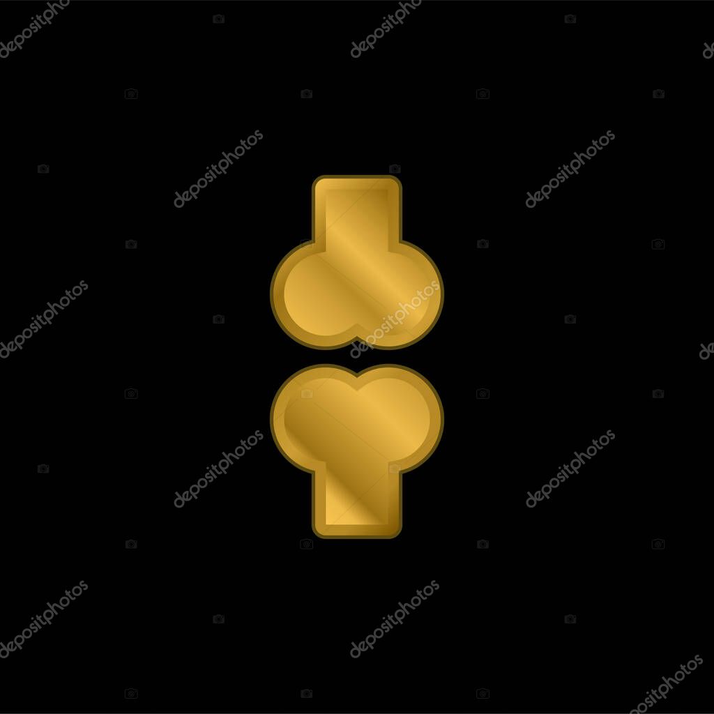 Bone gold plated metalic icon or logo vector