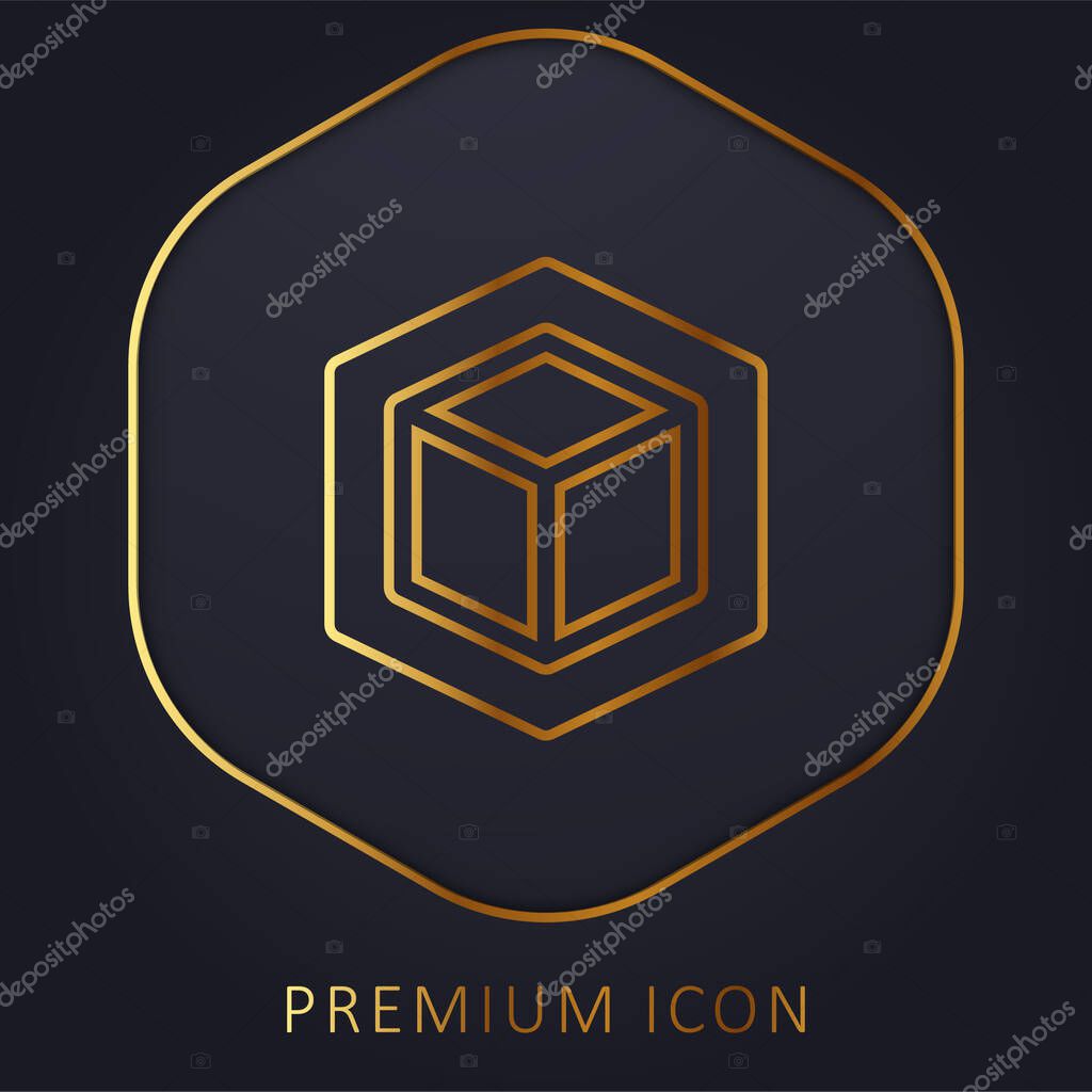 3d golden line premium logo or icon
