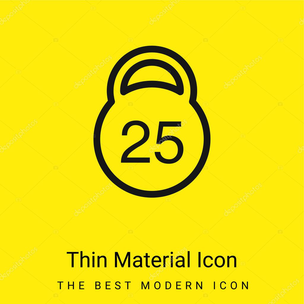 25 Kilos Weight minimal bright yellow material icon