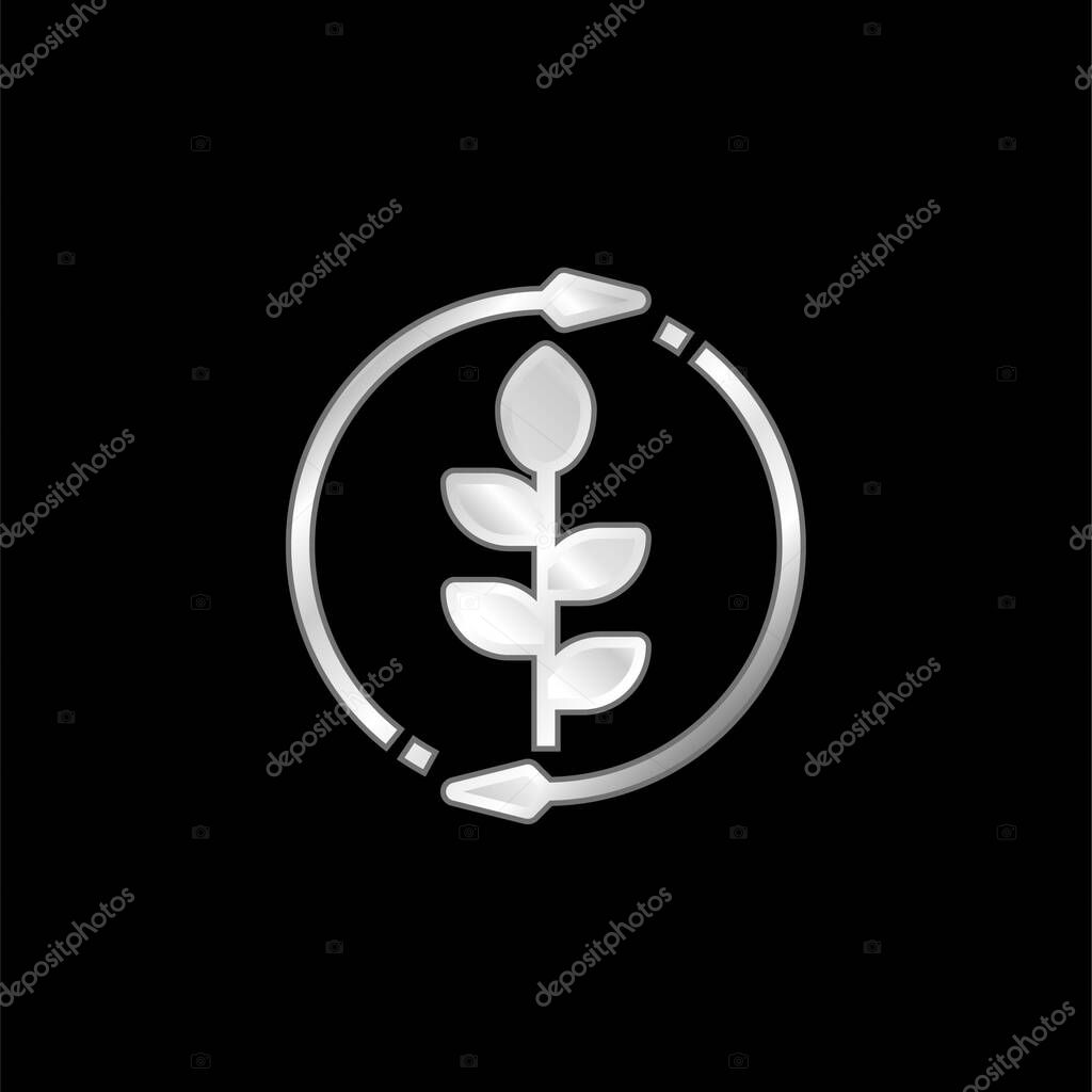 Agronomy silver plated metallic icon