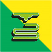 3D tiskárna Zelená a žlutá moderní 3D vektorové logo ikony