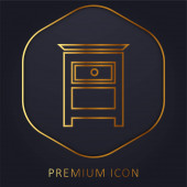 Ložnice nábytek malý stůl pro Bed Side zlatá linka prémie logo nebo ikona