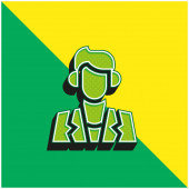 Actor Zöld és sárga modern 3D vektor ikon logó