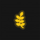Branch yellow glowing neon icon