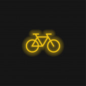 Fahrrad Gesunder Transport gelbes leuchtendes Neon-Symbol