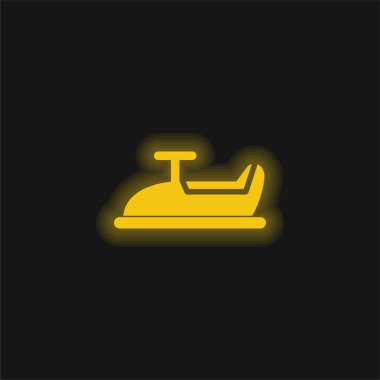 Bebek Arabası Sarı parlak neon ikonu