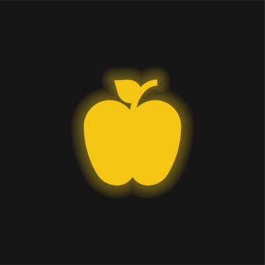 Elma sarısı parlak neon simgesi