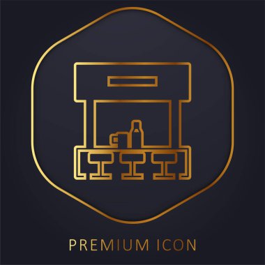 Çubuk altın çizgi premium logosu veya simgesi