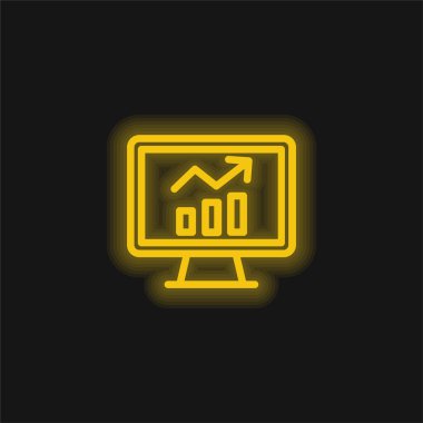 Analitik sarı parlak neon simgesi