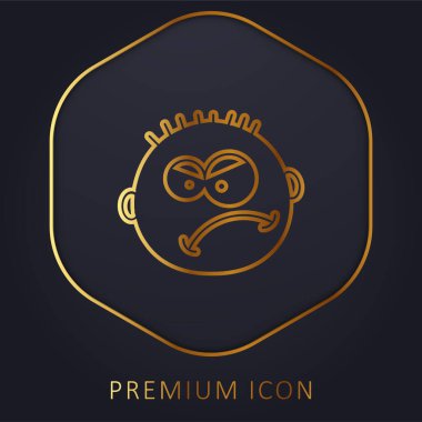 Kızgın altın çizgi prim logosu veya simgesi
