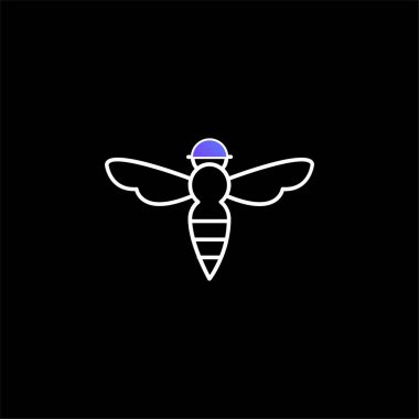 Arı ile Sting Outline mavi eğimli vektör simgesi