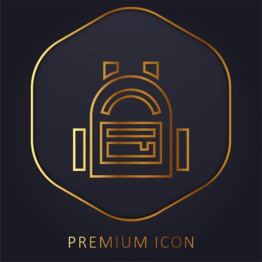 Sırt çantası altın çizgi premium logosu veya simgesi