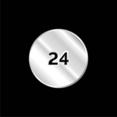 24 Saat Gümüş Kaplama Metalik Simge