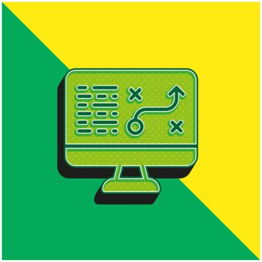 Analizler yeşil ve sarı modern 3d vektör simgesi logosu