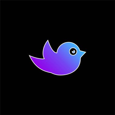 Black Bird blue gradient vector icon clipart