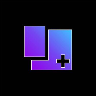 Dikdörtgen Şekil Düğmesi mavi eğimli vektör simgesi ekle