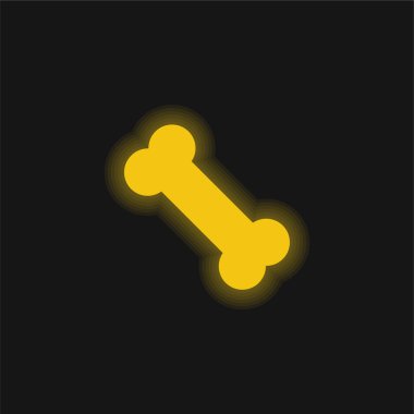Kemik sarısı parlak neon simgesi