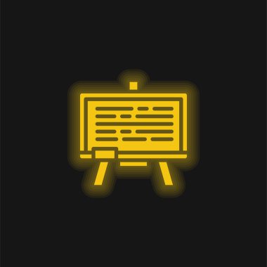 Tahta sarısı parlak neon simgesi