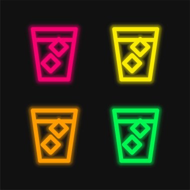 Big Spirit four color glowing neon vector icon clipart