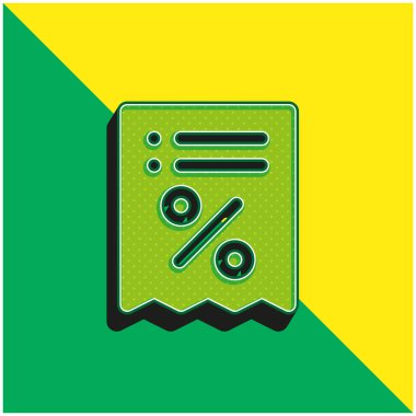 Bill Green ve sarı modern 3D vektör simgesi logosu