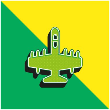 Büyük Bombacı Yeşil ve Sarı 3D vektör simgesi