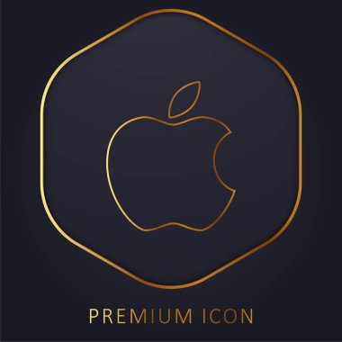 Apple Big Logo altın çizgi prim logosu veya simgesi