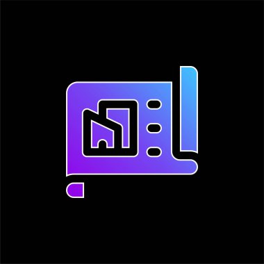 Mimari mavi gradyan vektör simgesi