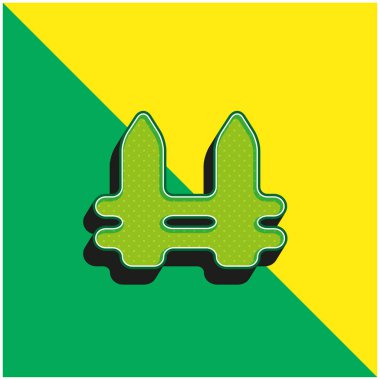 Siyah Çit Yeşil ve Sarı Modern 3D vektör simgesi logosu