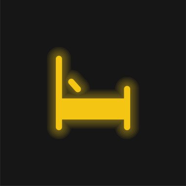 Yatak sarısı parlak neon simgesi