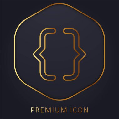 Parlaklıklar altın çizgi prim logosu veya simgesi