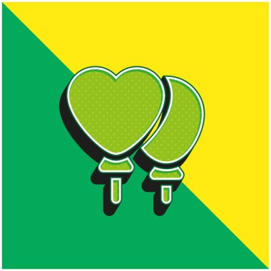 Balonlar yeşil ve sarı modern 3d vektör simgesi logosu