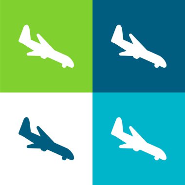 Arving Airplane Düz 4 renk minimal simge seti