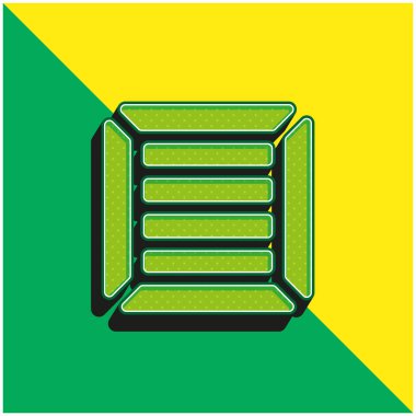 Kutu Yeşil ve Sarı Modern 3D vektör simgesi logosu