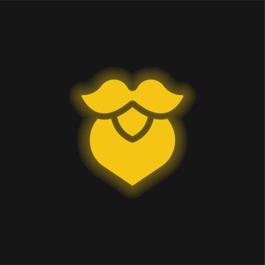 Sakal sarısı parlak neon simgesi