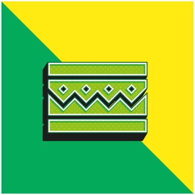 Bilezik Yeşil ve Sarı 3D vektör simgesi logosu