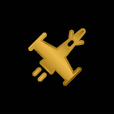 Saldırı Gemisi altın kaplama metalik simge veya logo vektörü