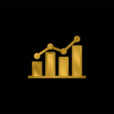 Analitik altın kaplama metalik simge veya logo vektörü