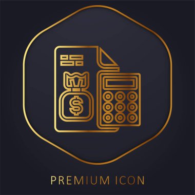 Hesap altın satırı premium logosu veya simgesi