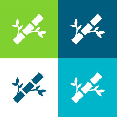 Bambu Düz 4 renk simgesi seti