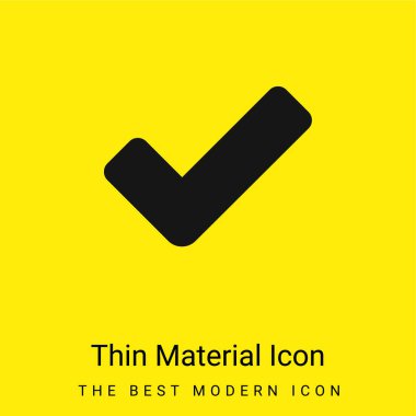 Big Check Mark minimal bright yellow material icon clipart