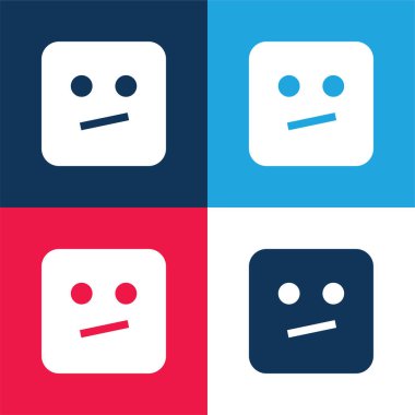 Sıkıcı mavi ve kırmızı dört renk minimal simge kümesi