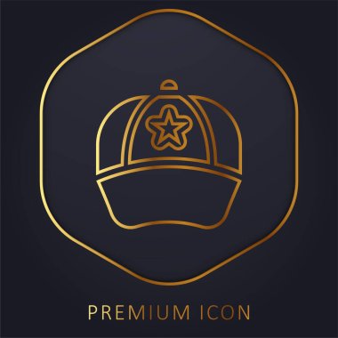 Baseball Cap golden line premium logo or icon clipart