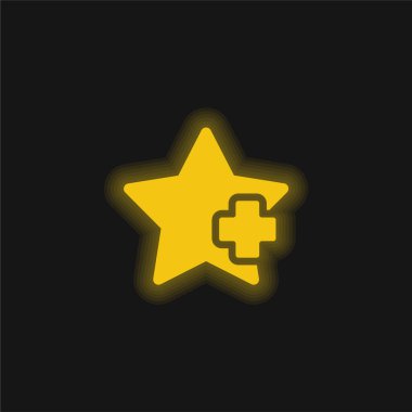 Yıldız sarı parlak neon simgesi ekle