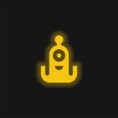 Uzaylı sarı parlak neon simgesi